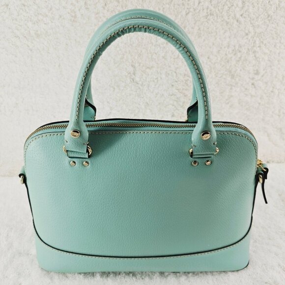KATE SPADE Wellesley Rachelle Turquoise Texturedt Leather Domed Satchel Handbag - Picture 6 of 16